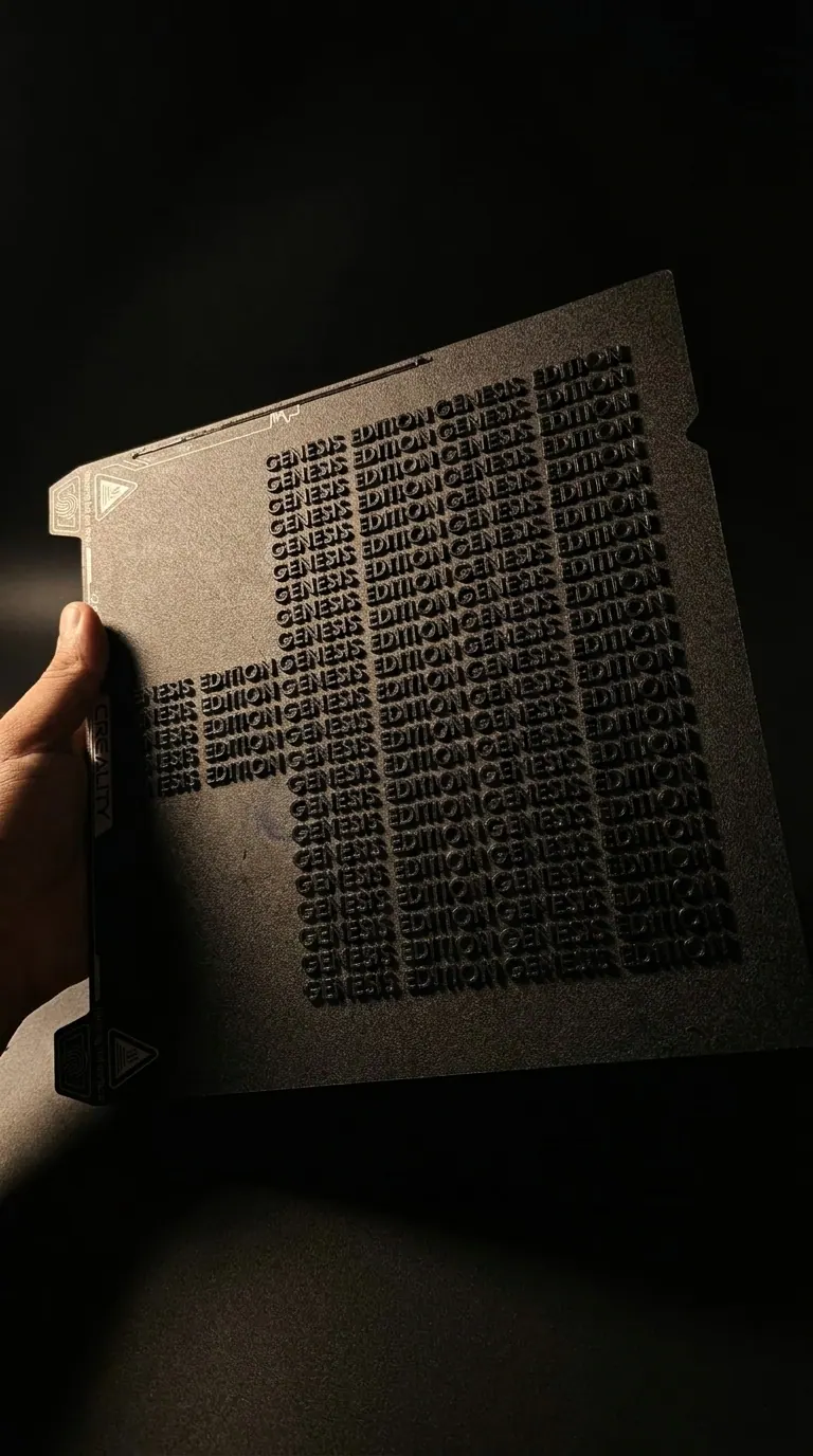 Genesis Edition repeating textured surface 3D printed across a full build plate