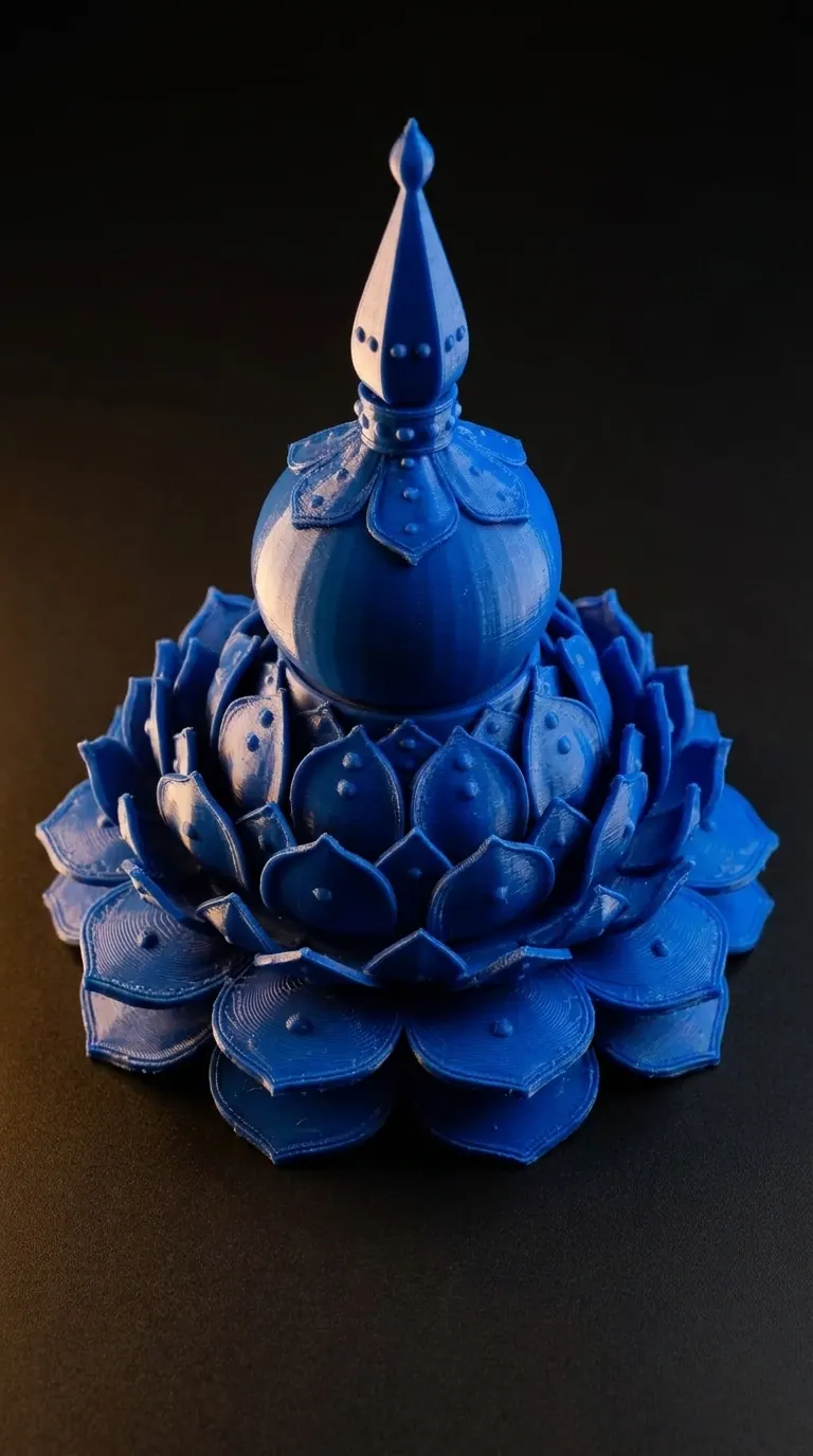 3D printed Karaduwa showing its layered petal detail